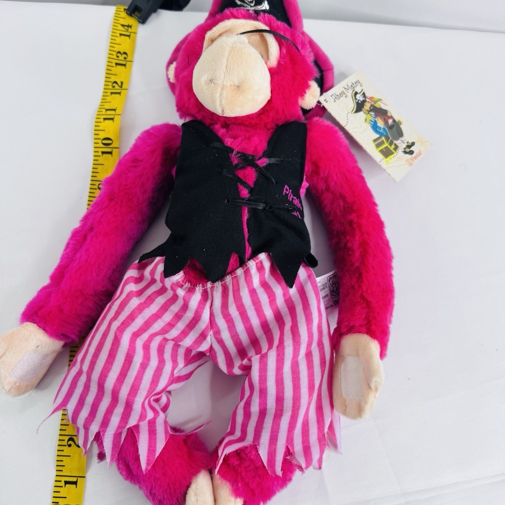 Pink Pirate Girl Hanging Monkey Plush Stuffed‎ Animal 16"